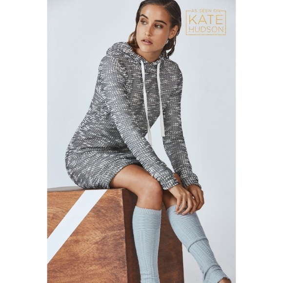 Fabletics Yukon Effortlessly Cozy Gray Marled Mini Sweater Dress Size S NWT - Picture 2 of 15